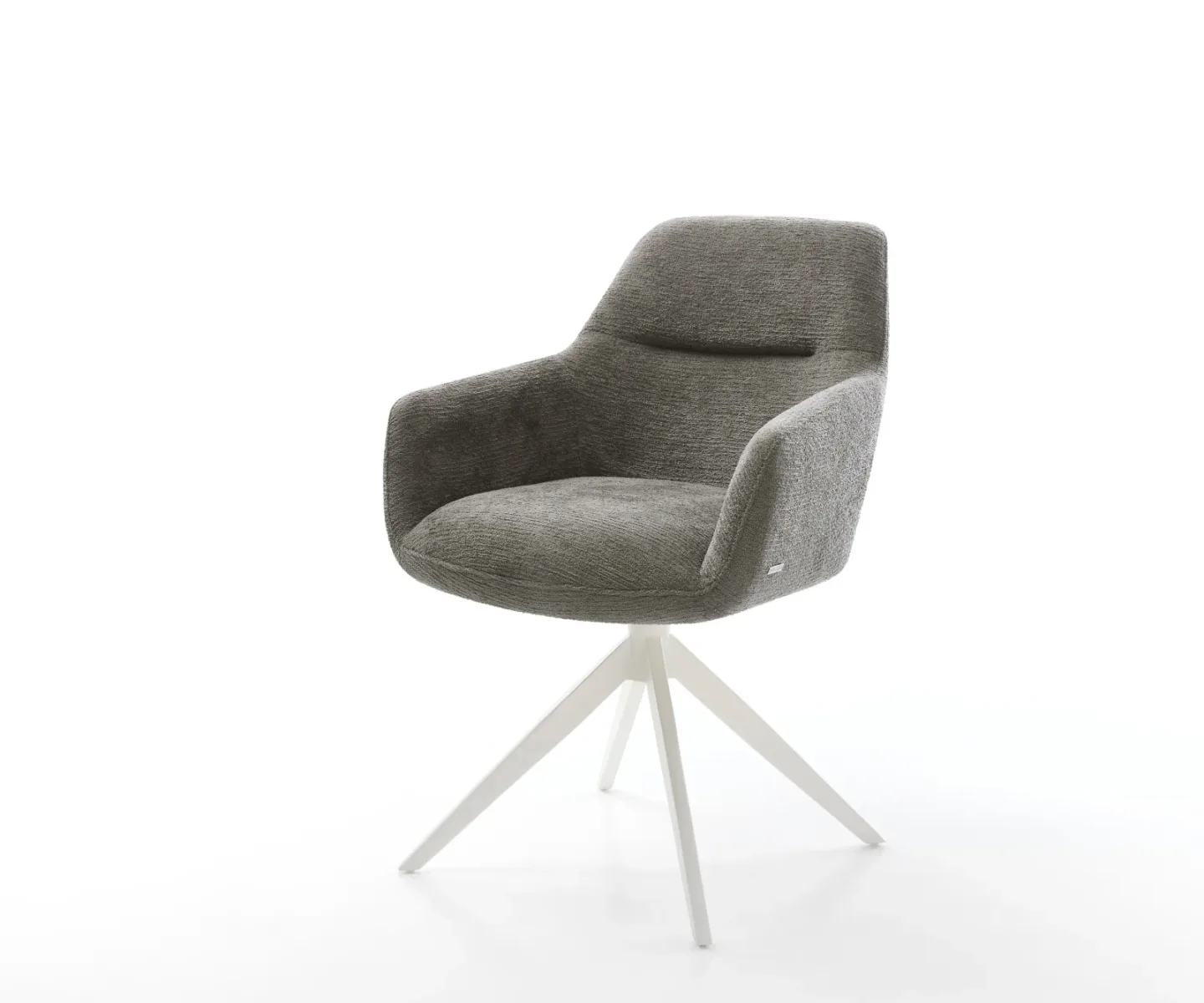 Drehstuhl Pejo-Flex Bouclé Soft Schlamm Kreuzgestell breit Weiß 360° drehbar Wippfunktion Taschenfederkern