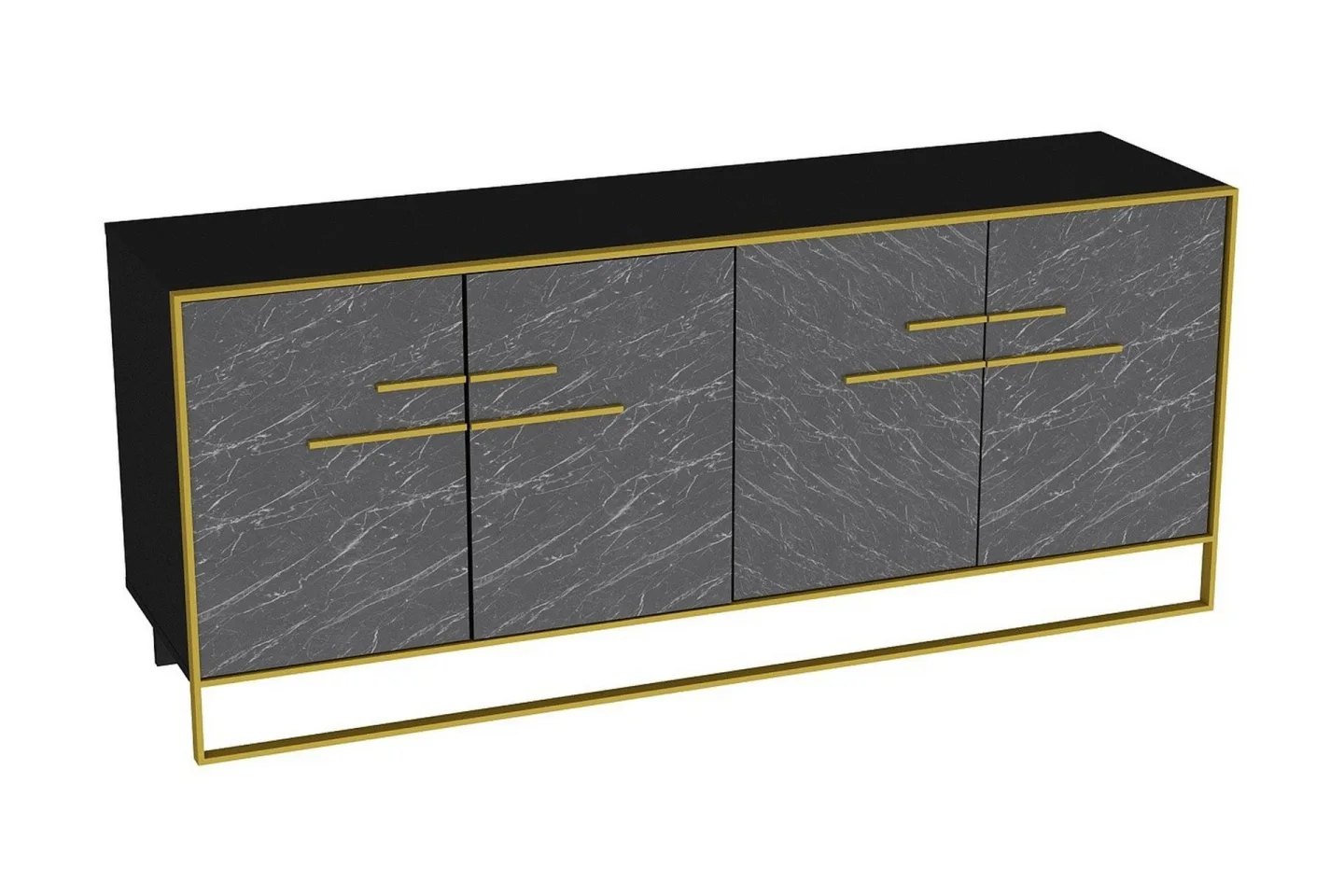 Cofield Sidobord 180 cm - Guld|Svart