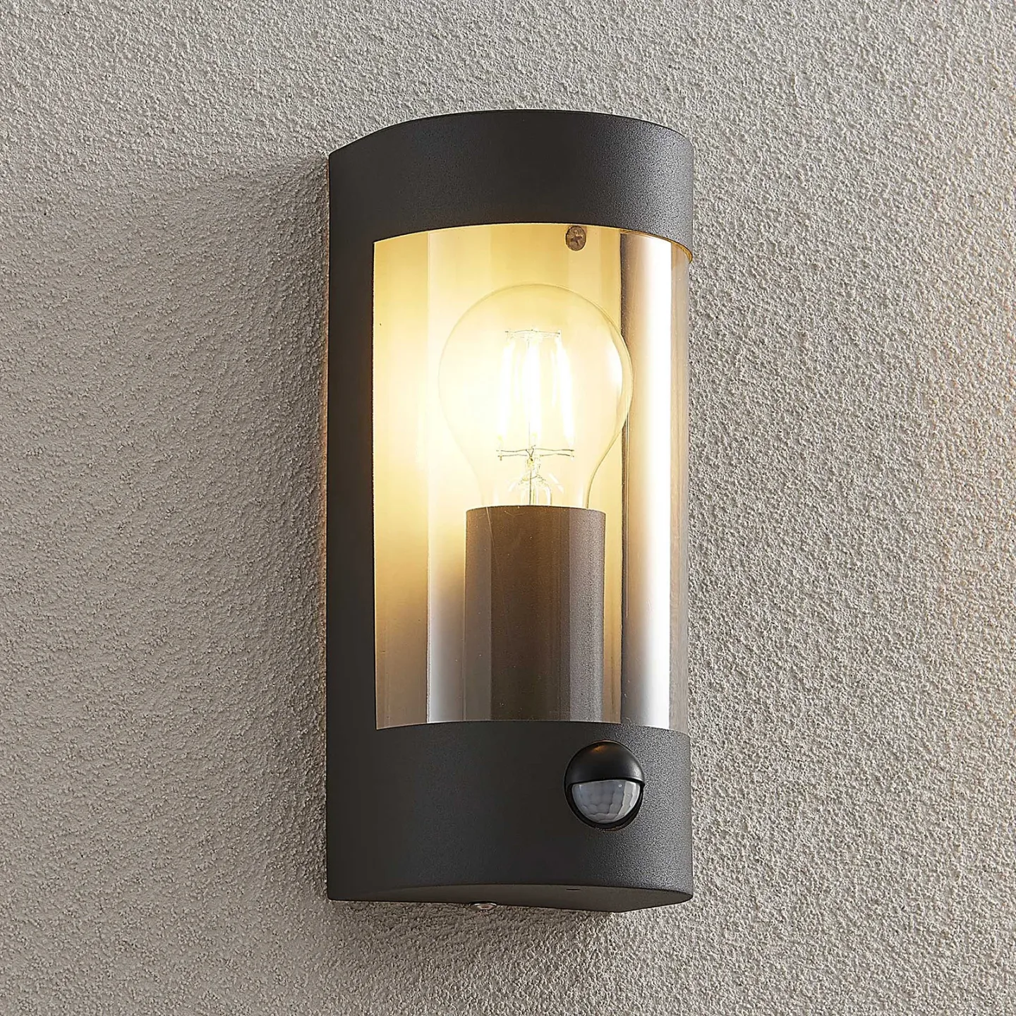 Junias Außen Wandleuchte w/Sensor Dark grey - Lindby - Terrasse - Modern - Metall - Eckig