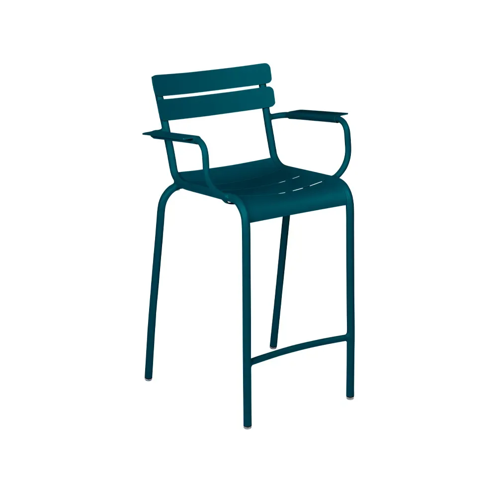 Fermob Luxembourg barstol med armstöd Acapulco blue (blå)