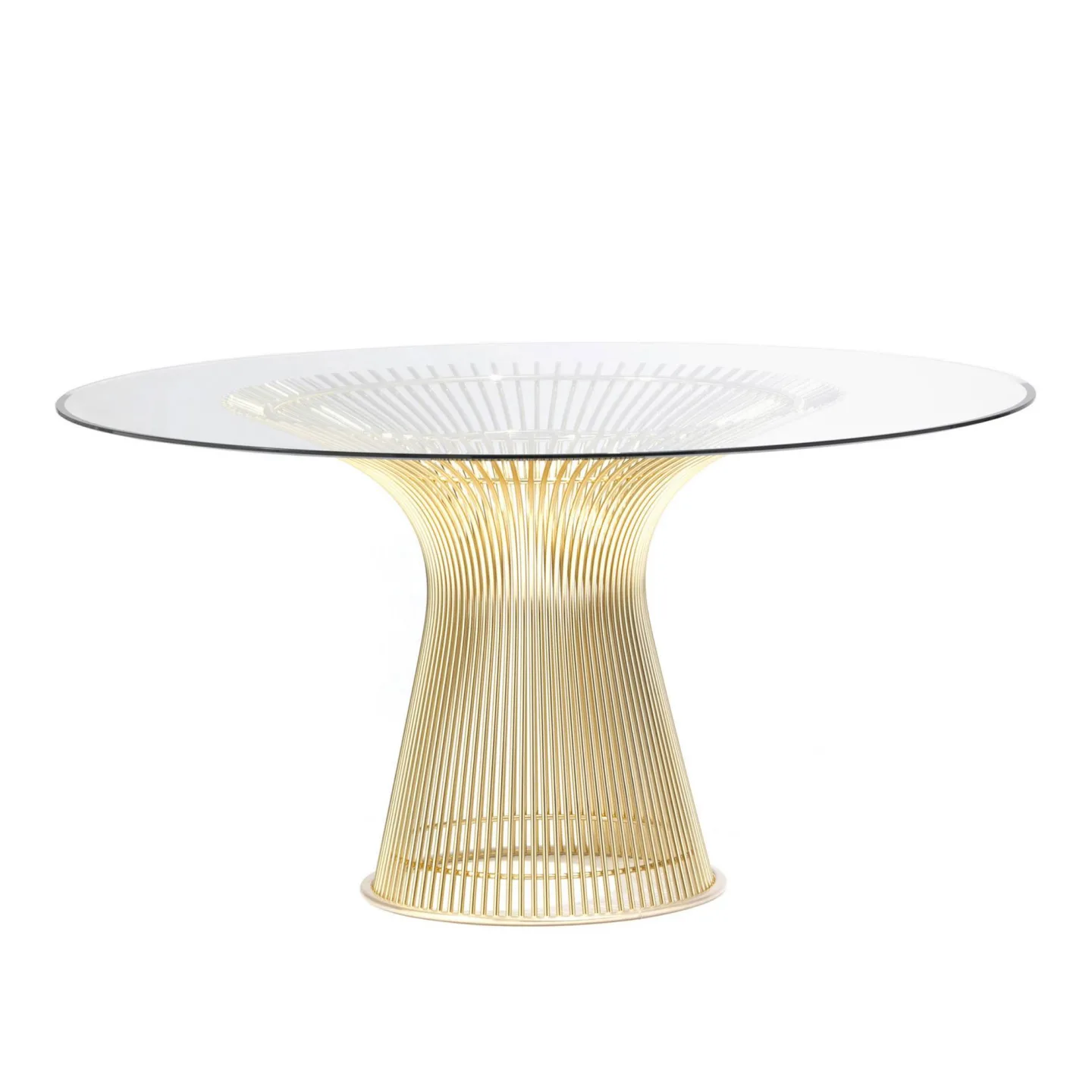 Knoll - Platner Dining Table - 18k guld, skiva i klarglas - Matbord - Warren Platner - Guld - Glas/Metall