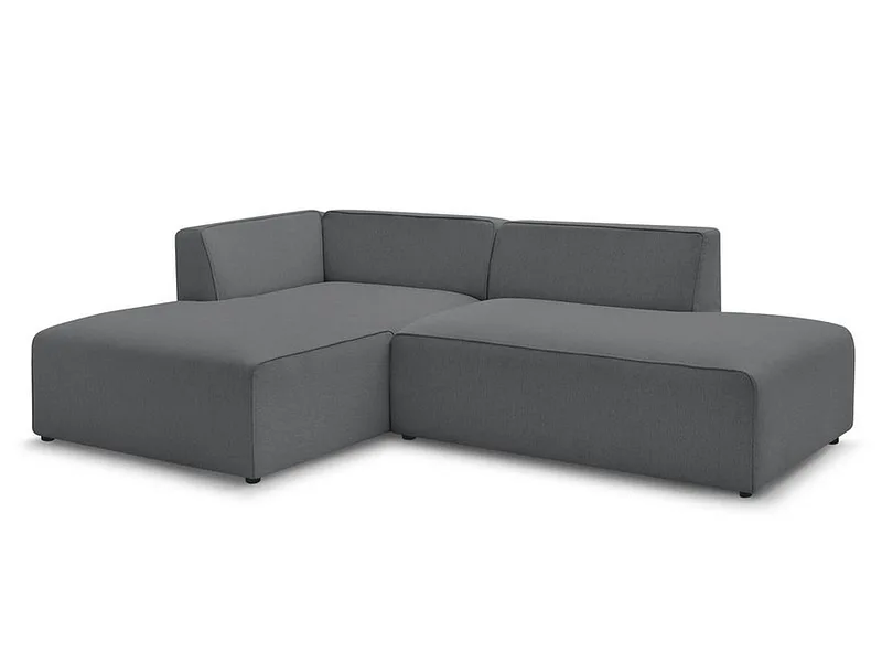 Ecksofa BOBOCHIC MEGEVE Stoff chiniert dunkelgrau