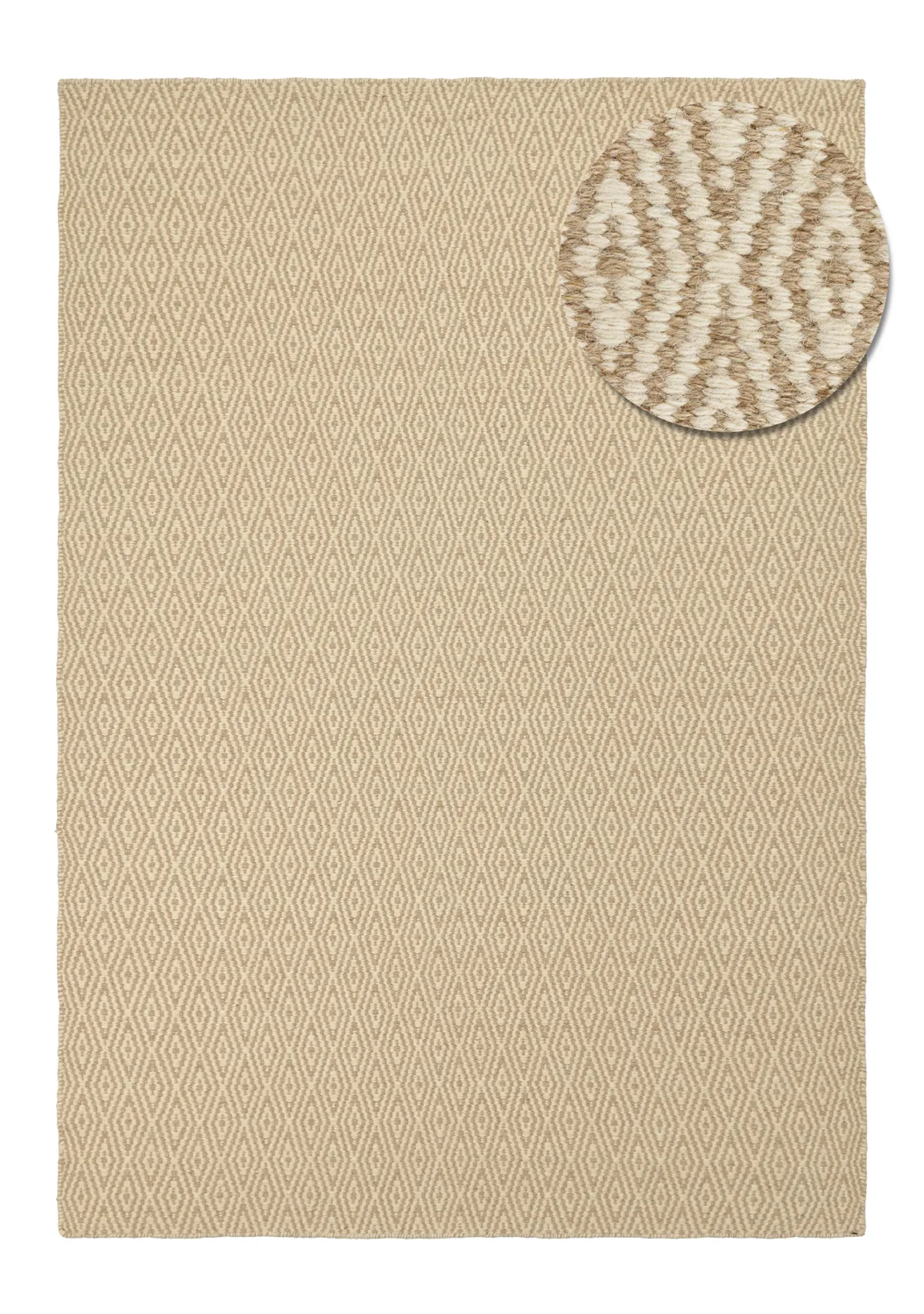 Ullteppe - Monastir (beige/hvit) (Størrelse: 80 x 150 cm)