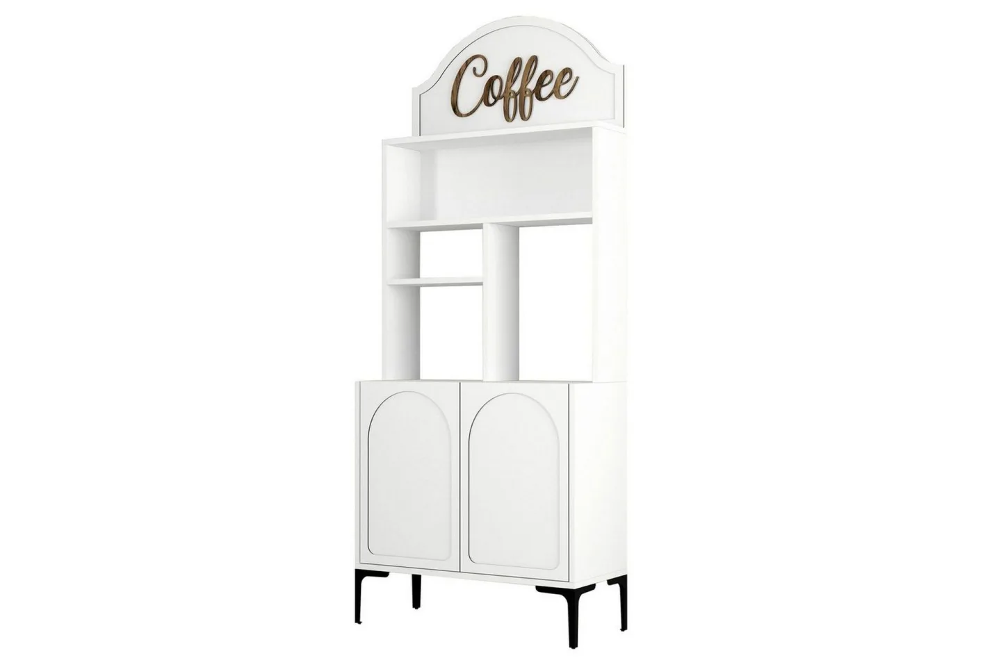 Kaffebarskåp Hazim Två Vit / Svart - Vit / Svart