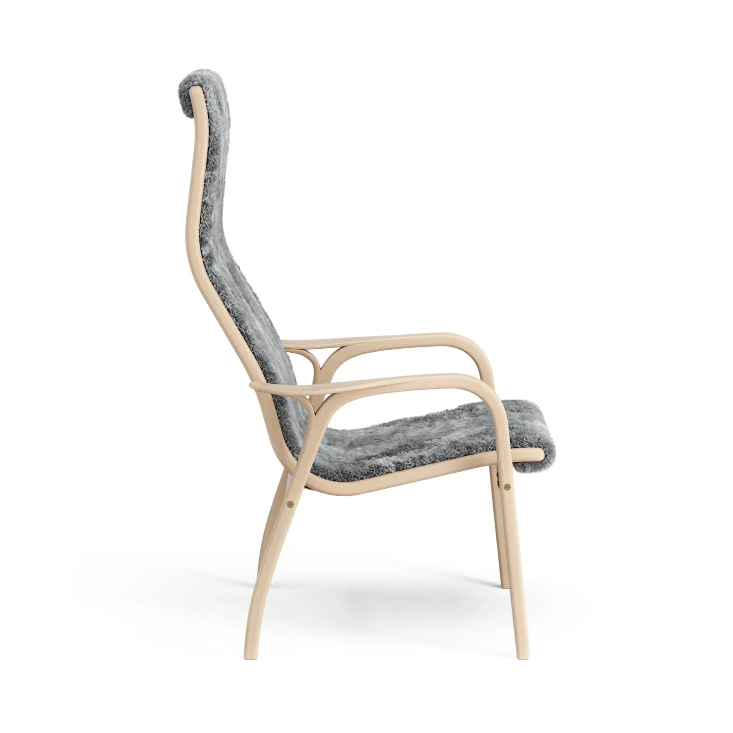 Swedese Lamino Sessel lackierte Buche/Schaffell Scandinavian Grey (grau)