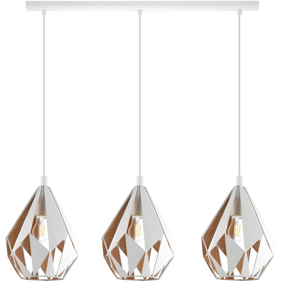 Eglo Pendellampe Carlton 1 Gold/Weiss Stahl 20.5 cm 110 cm - Farbe: weiss/gold