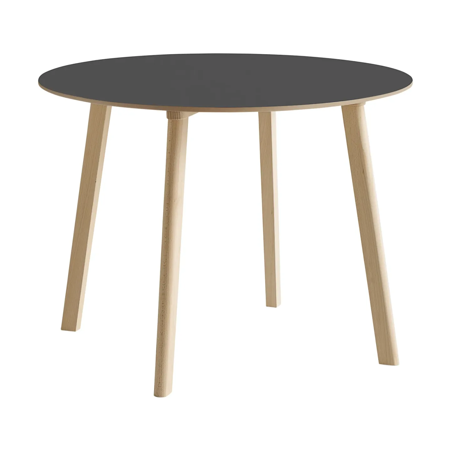 HAY CPH220 Deux 2.0 Tisch Ø98 cm Stone grey-untreated beech