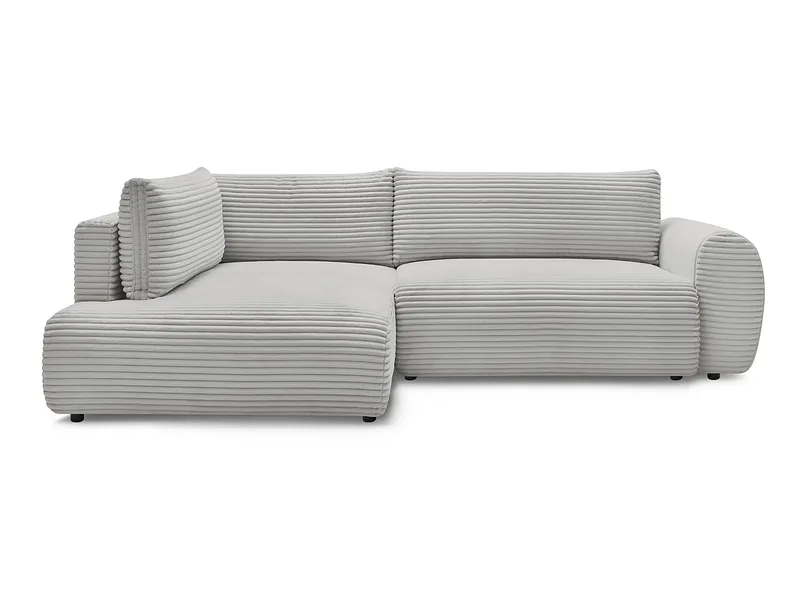 Ecksofa BOBOCHIC LUCIEN Cord-Stoff hellgrau