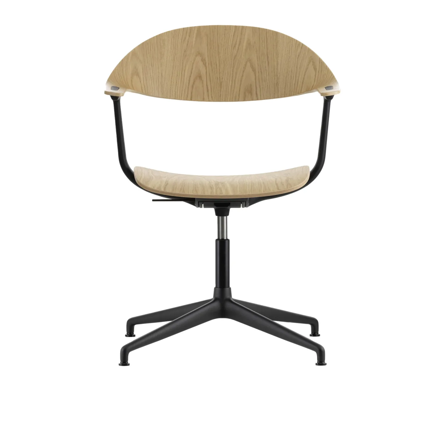 Vitra - Mynt skrivbordsstol natural oak/ deep black - Kontorsstolar - Erwan Bouroullec - Träfärgad - Trä