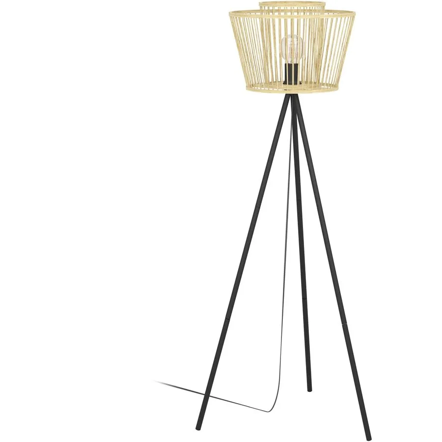 Eglo Stehlampe Hykeham Schwarz Stahl 38 cm 129.5 cm