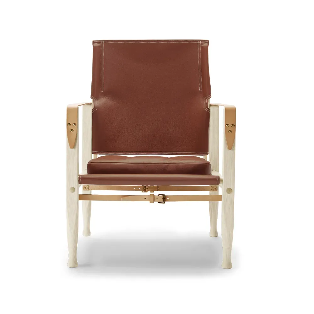 Carl Hansen & Søn KK47000 Safari fåtölj läder thor 307 cognac, läder thor 307, vitoljad ask, kärnläder natur