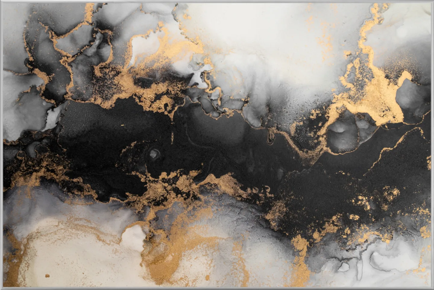 image LAND Bild mit Rahmen Gold Umspielt Schwarz | Schubiger Möbel