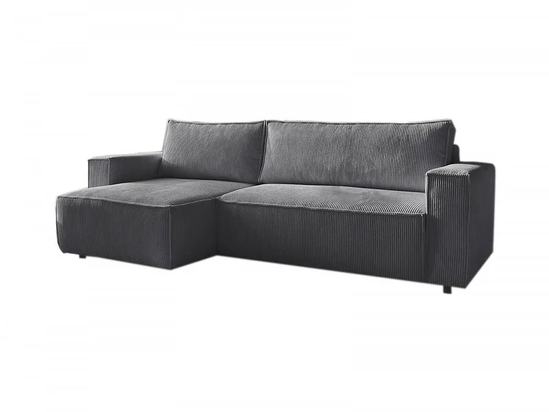 Ecksofa BOBOCHIC NIHAD Cord-Stoff dunkelgrau