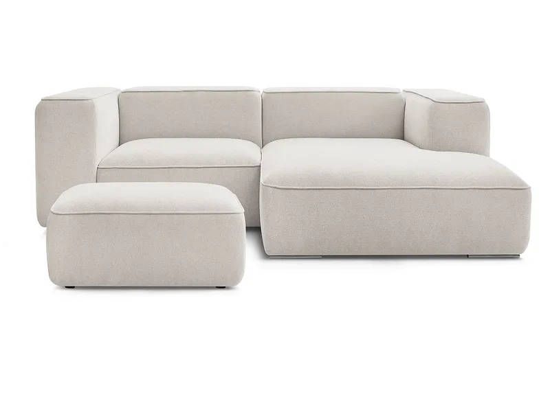 Ecksofa mit Hocker BOBOCHIC ZEPHYR Stoff mit Textur beige