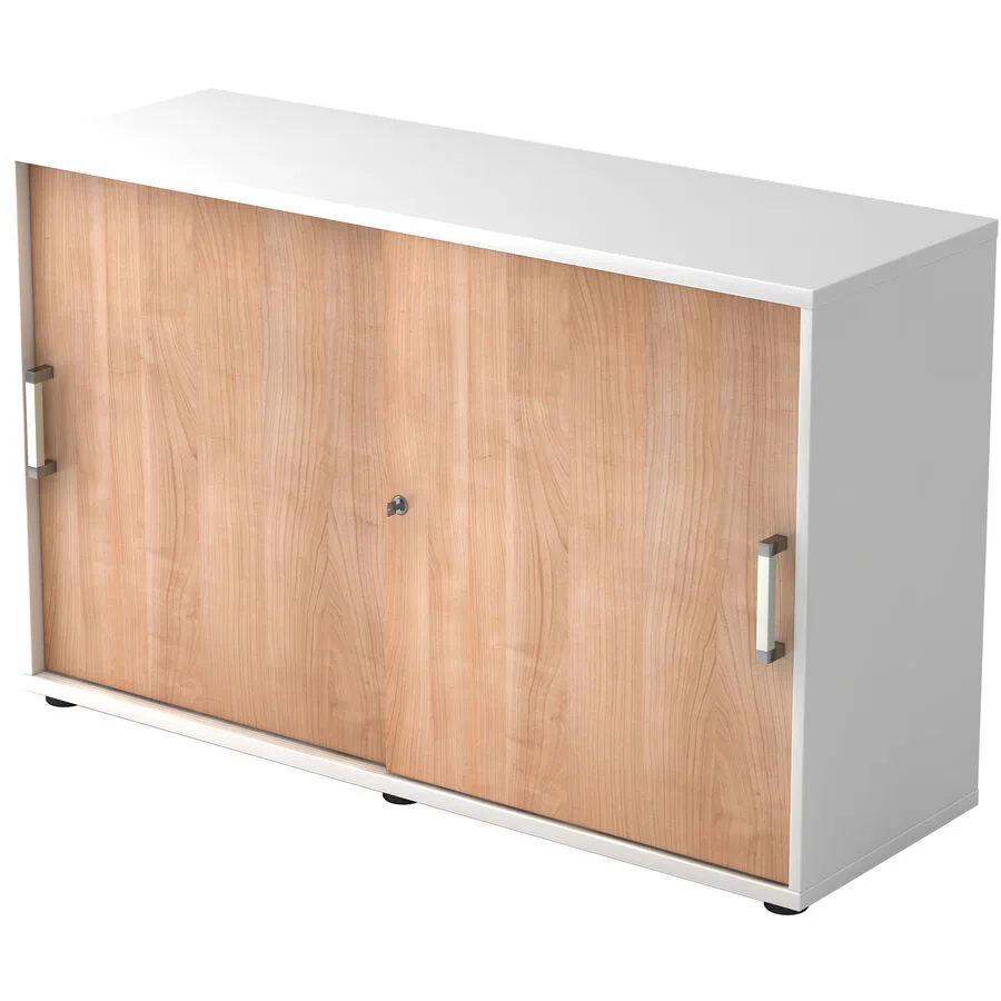 Aktenschrank Office Nussbaum Dekor, Weiss Holzwerkstoff B 120 cm H 74.8 cm