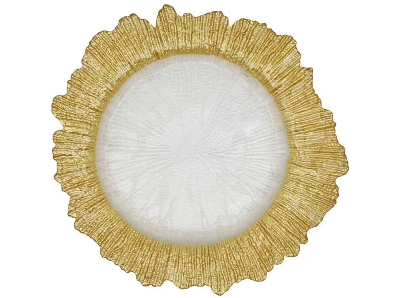 Präsentationsteller ROMANE glas goldfarben