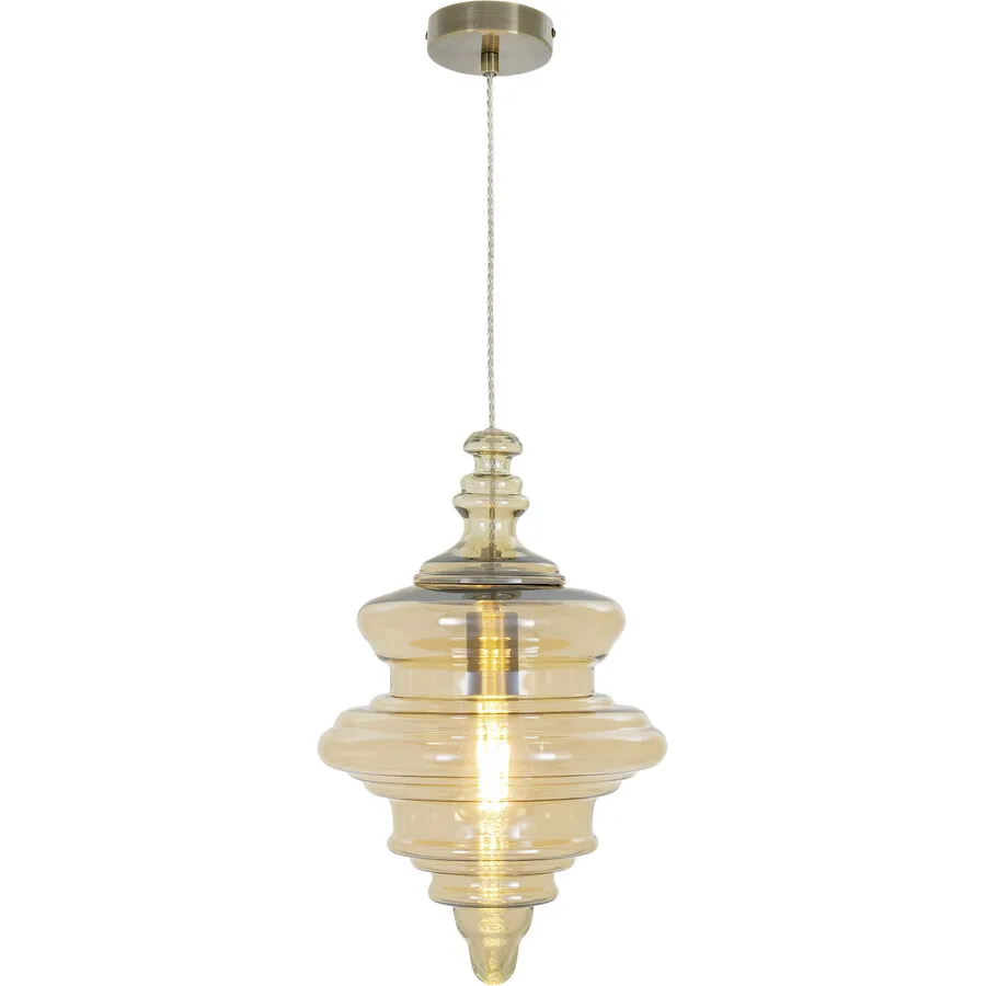Pendellampe Mara Gelb Glas/Metall 27 cm 150 cm - Farbe: Bernstein - Material: Metall/Glas