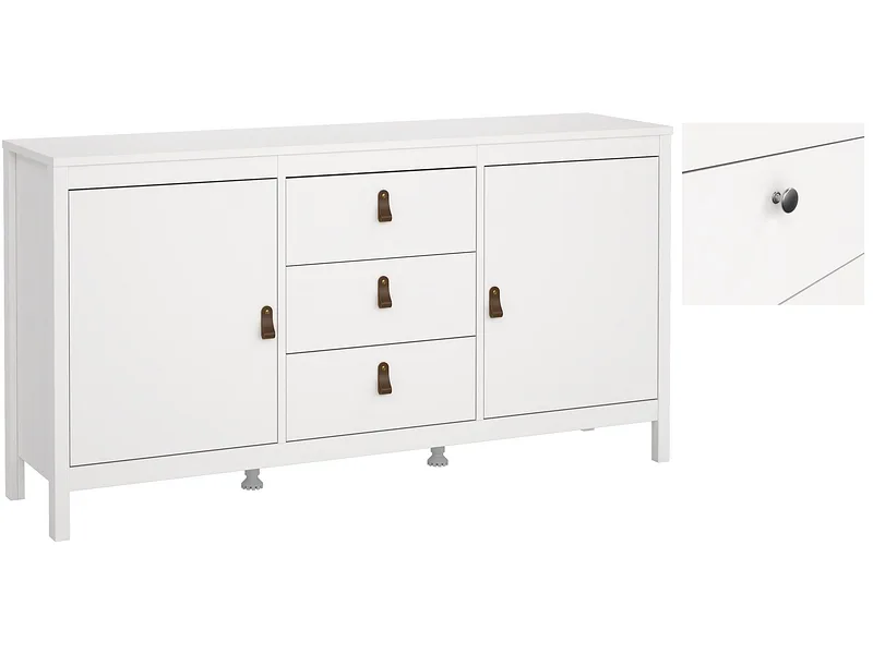 Kommode MADRID 2 Türen 3 Schubladen 38.4x151.4x79.7cm weiss matt