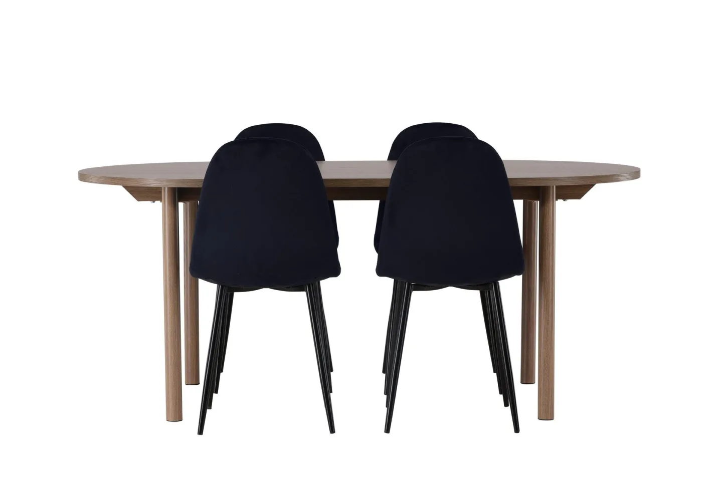 Andy Matgrupp 180 cm Oval med 4 Polar stolar - Svart