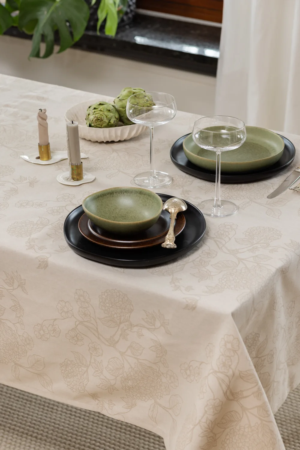 Dukar - Bomullsduk Minna (beige) (Størrelse: 140 x 250)