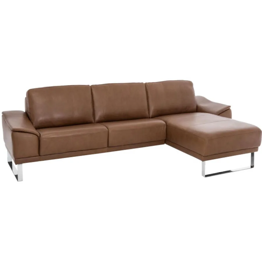 Ecksofa Julia Braun Leder 334 cm 185 cm