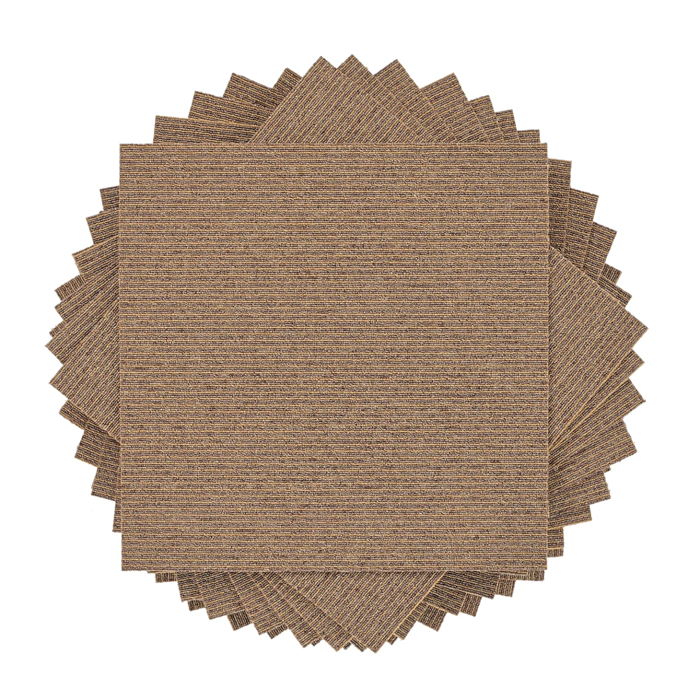 Helteppe - Almeria Tekstilfliser 24 stk. (stripet brun) (Størrelse: 50 x 50 cm)
