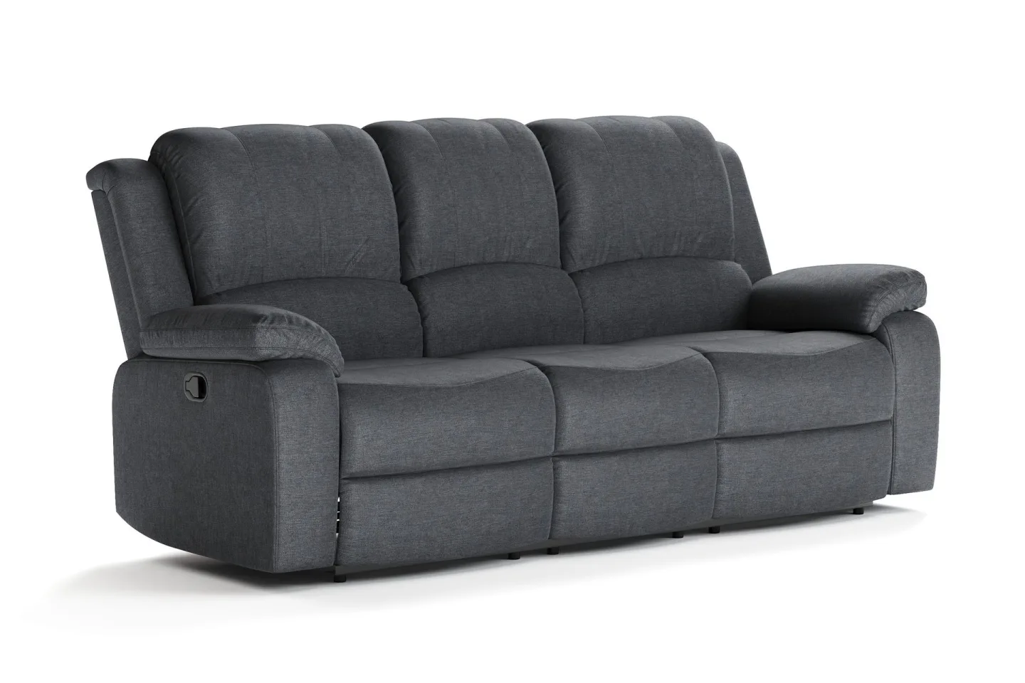 Norbo Reclinersoffa - Fällbar soffa 3-sits - Biosoffa i Tyg - Mörkgrå