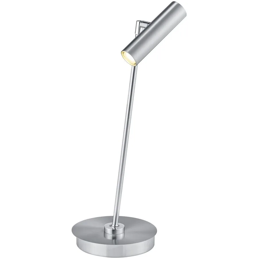 Tischlampe Tom Silber Chrom 16 cm 50 cm - Material: Nickel matt/Chrom abgesetzt - LED - Lichtfarbe: Extra warmweiss - LED Energiesparlampen