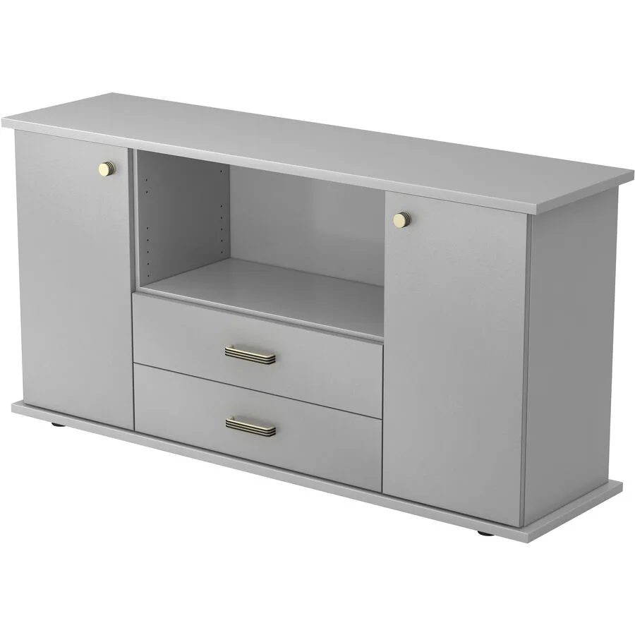 Sideboard Office Silber, Grau Holzwerkstoff B 166.1 H 84 cm