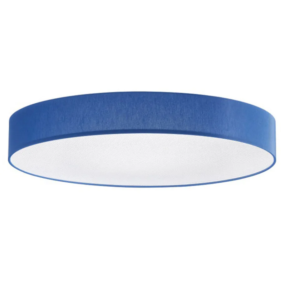 Deckenlampe Noad Blau Metall/Stoff 60 cm 10 cm - Farbe: Dunkelblau - LED - Lichtfarbe: Warmweiss - Material: Metall/ Stoff - Deckenlampe- LED
