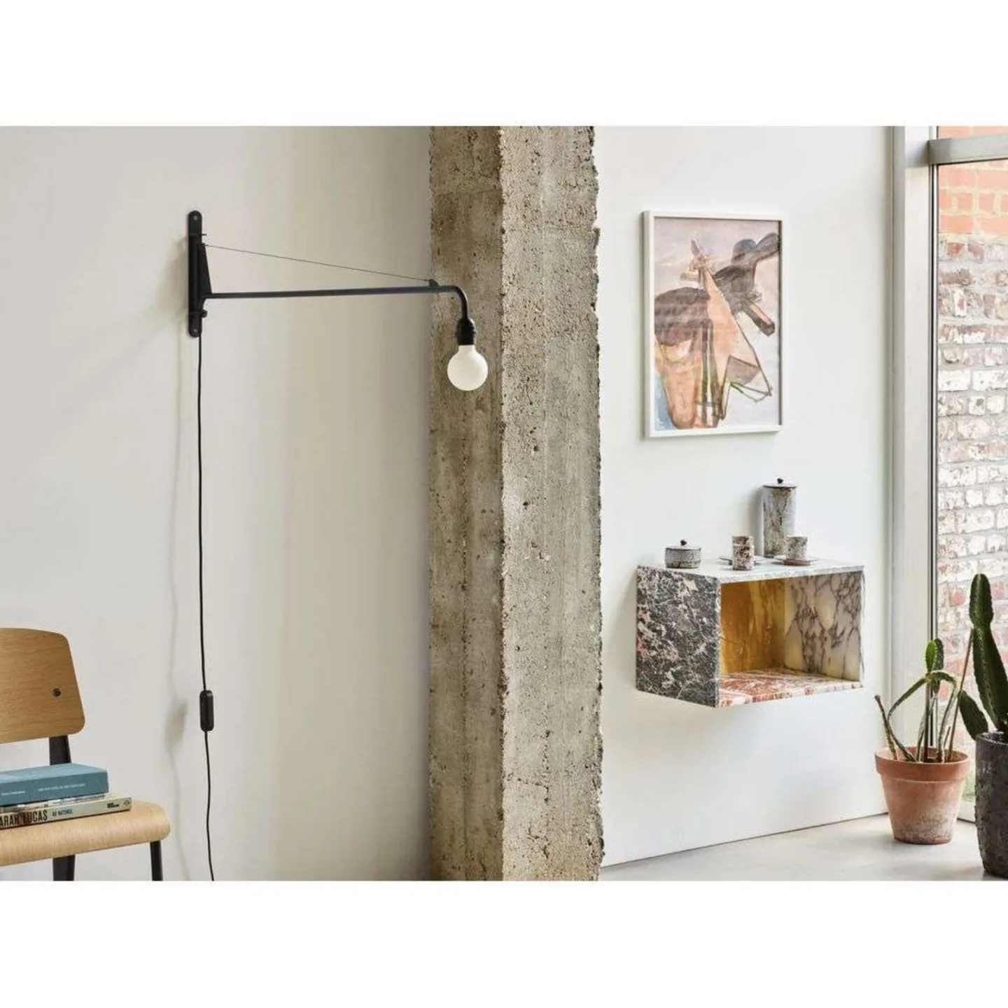 Petite Potence Wandleuchte Schwarz - Vitra - Wohnzimmer - Metall