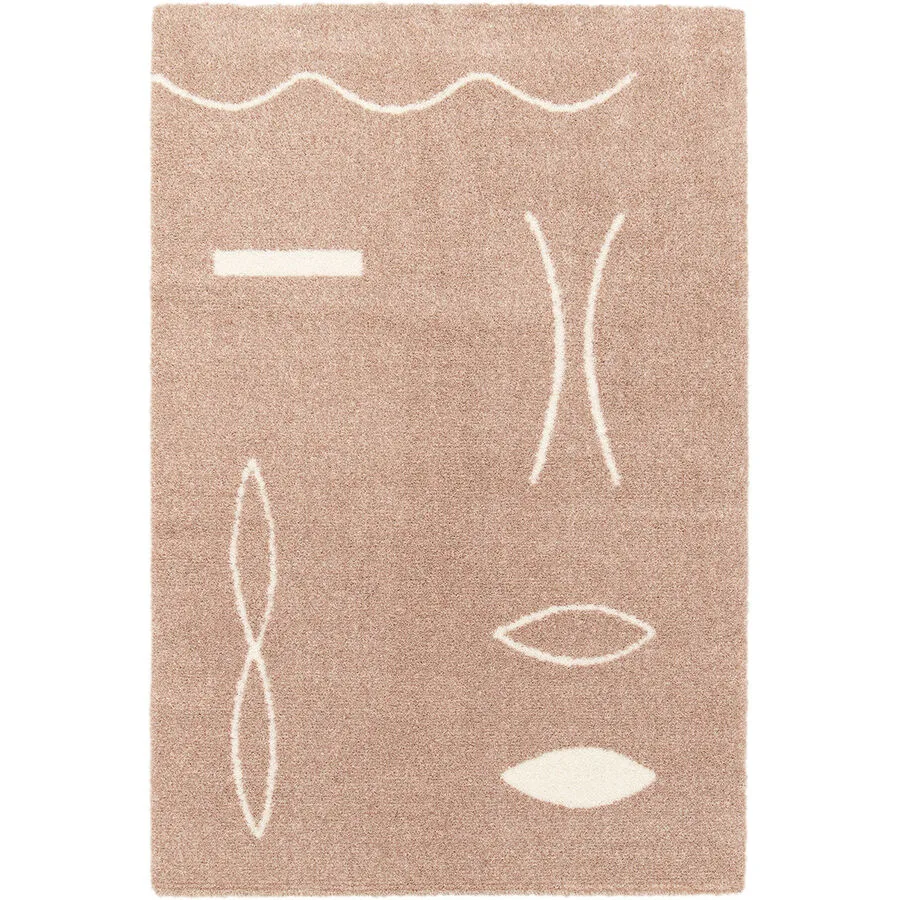 Teppich Lily Rosa, Weiss Anderes Muster Polyester 80 x 150 cm