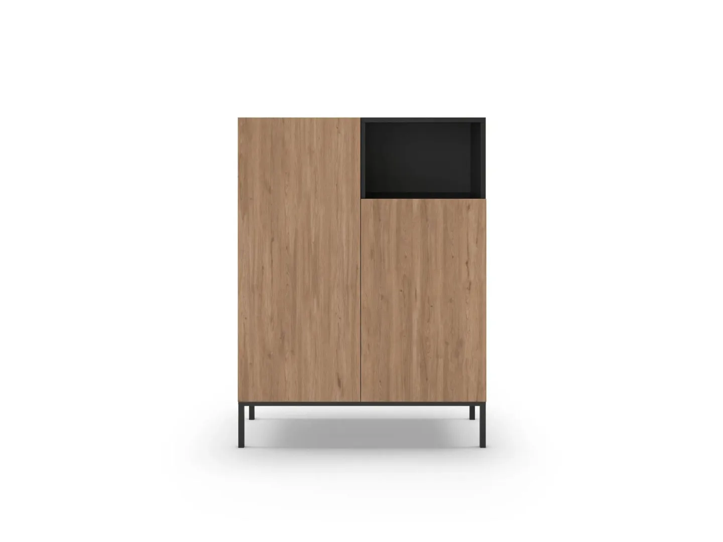 Morlen Sideboard 90x120x41,8 cm - Natural Oak, Wood Black, Sandstone