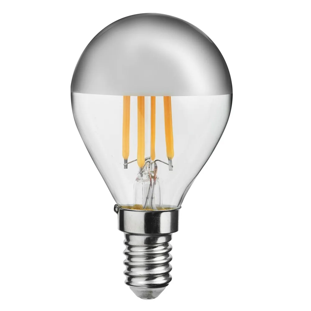 Toppförspeglad Klotlampa Silver Dimbar 150lm 925 E14