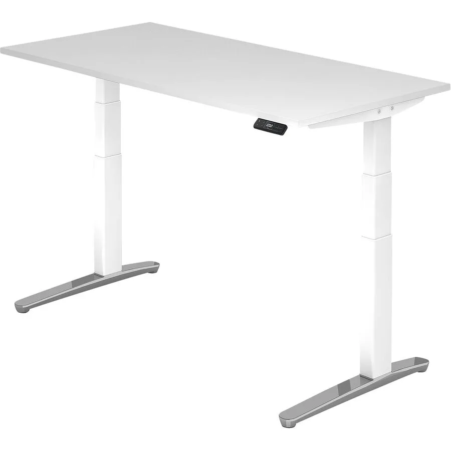 Schreibtisch Office weiss Holzwerkstoff Höhenverstellbar B 160 T 80 cm