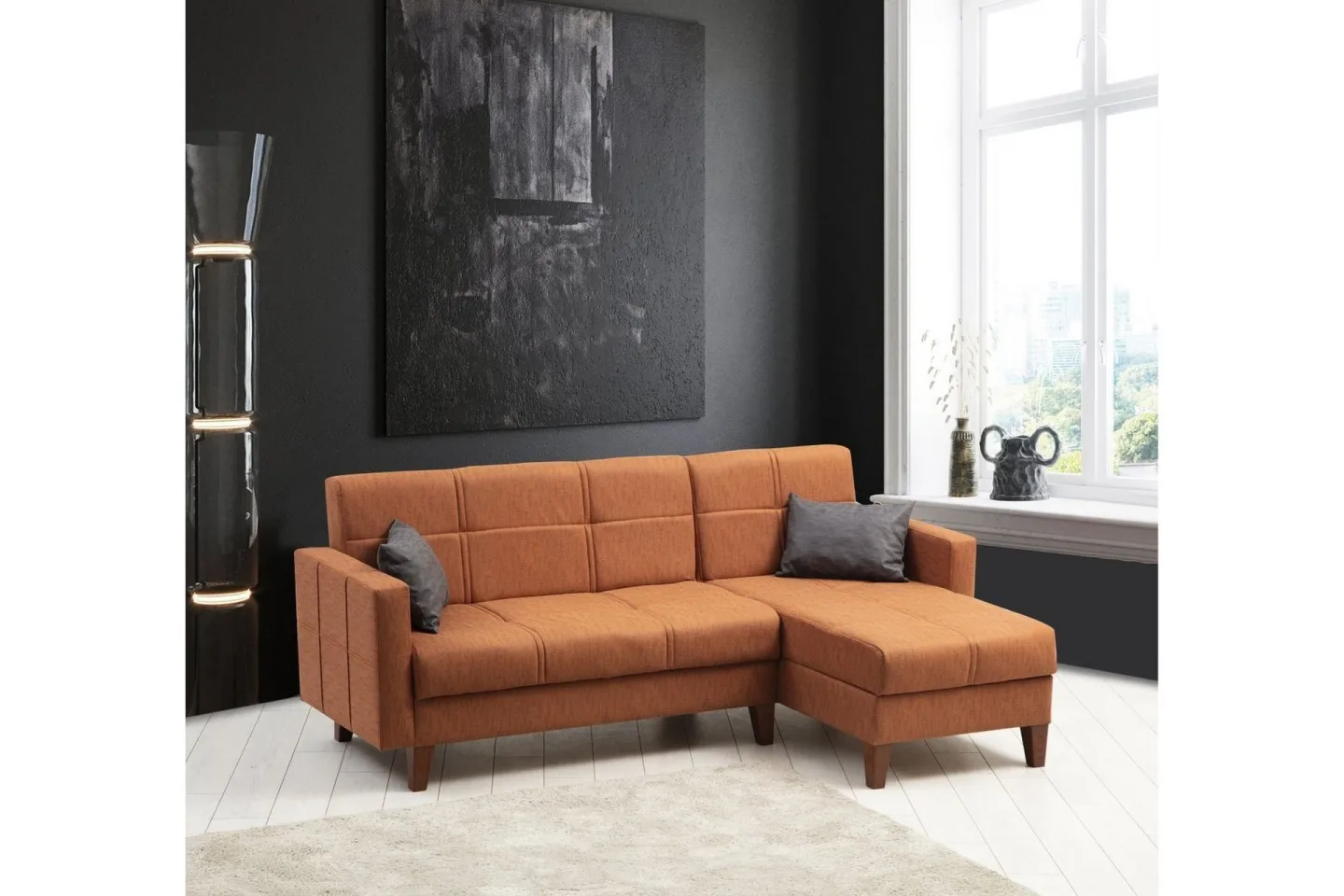 Darcia Bäddsoffa m. Divan 3-sits - Röd