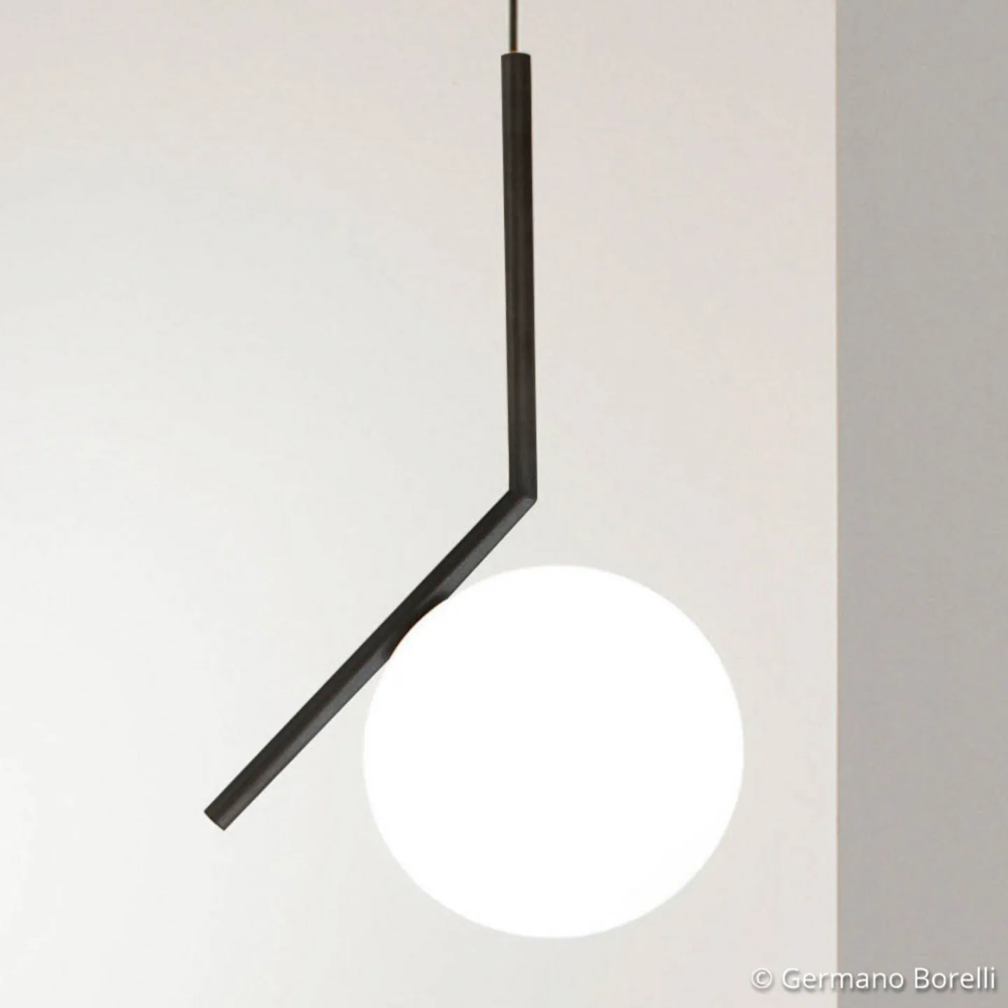 IC S1 pendellampe Matt Svart - FLOS - Stue - Design - Glass - Kule