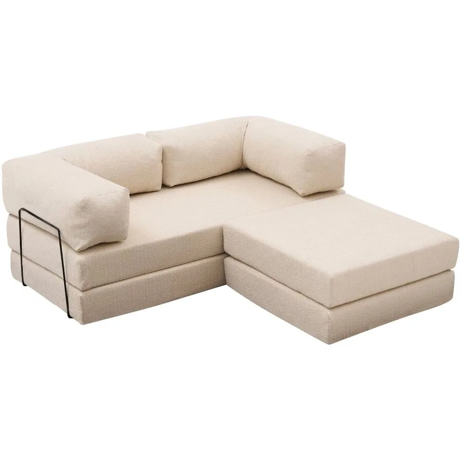 Bettsofa Foldbar Creme Fabric: 100% CHENILLE B 190 T 95 cm