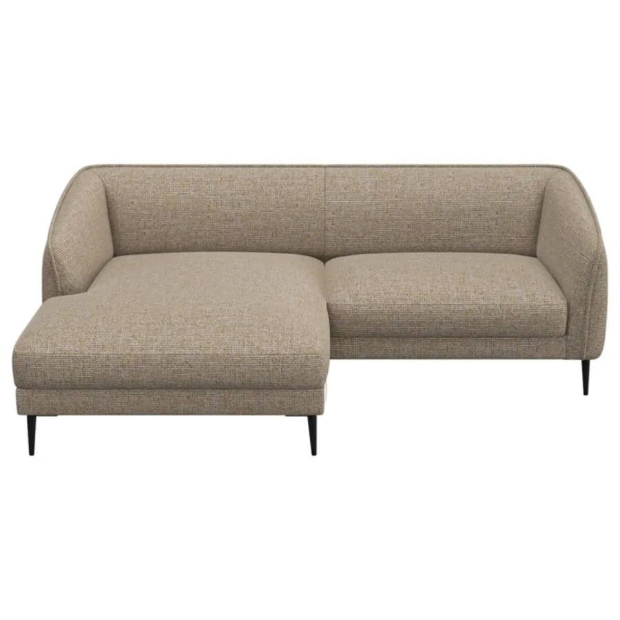 Ecksofa Fady Links Stoff hellbraun B 238 T 74 cm