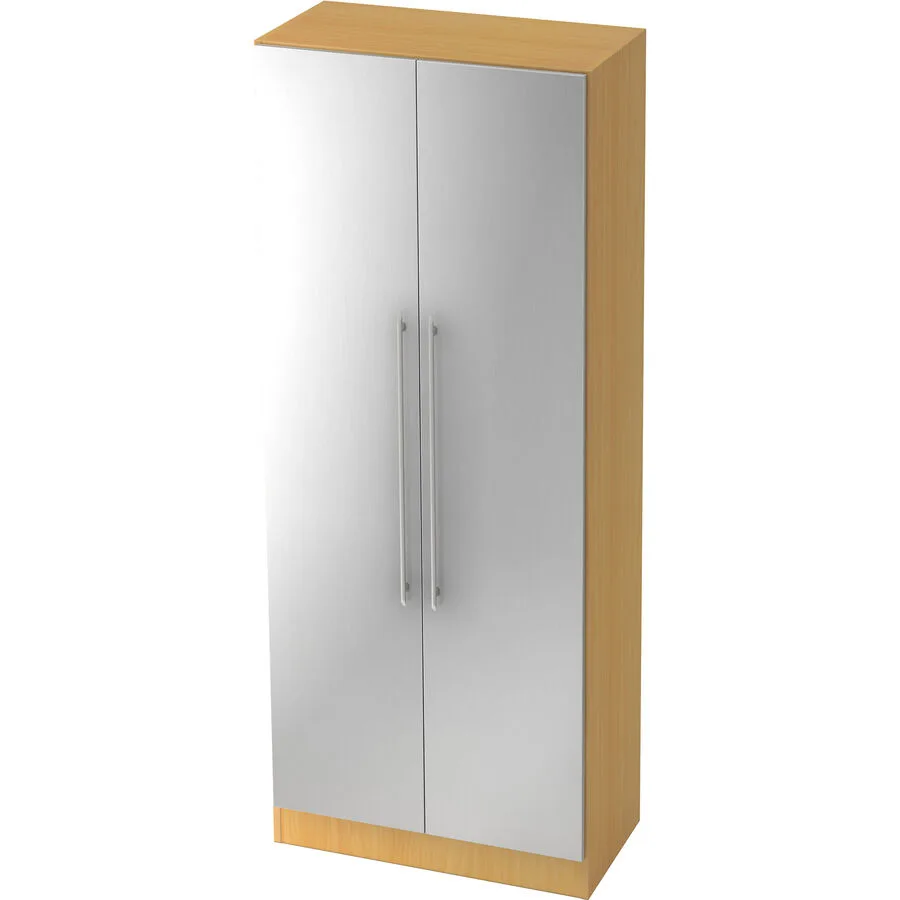 Aktenschrank Office Silber, Buche Dekor Holzwerkstoff B 80 cm H 200.4 cm