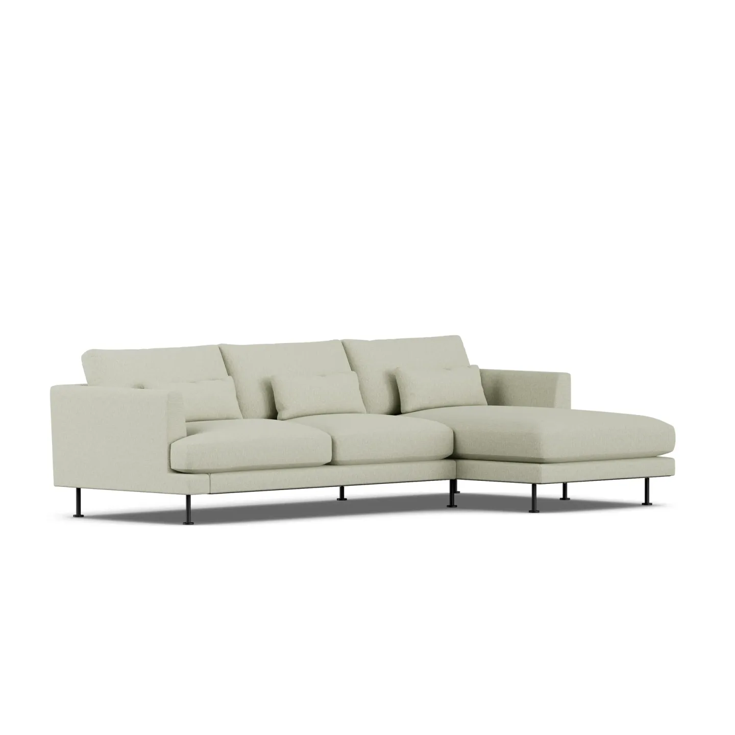 1898 Bredhult Sofa Luiza Beige 3981-Schwarzer Stahl, 2,5-sitzig C1