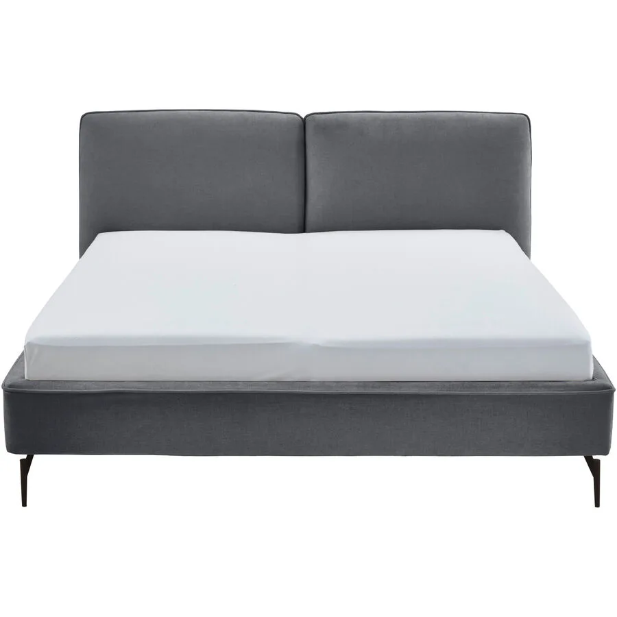 Bett Ibli dunkelgrau Stoff 160 x 200 cm