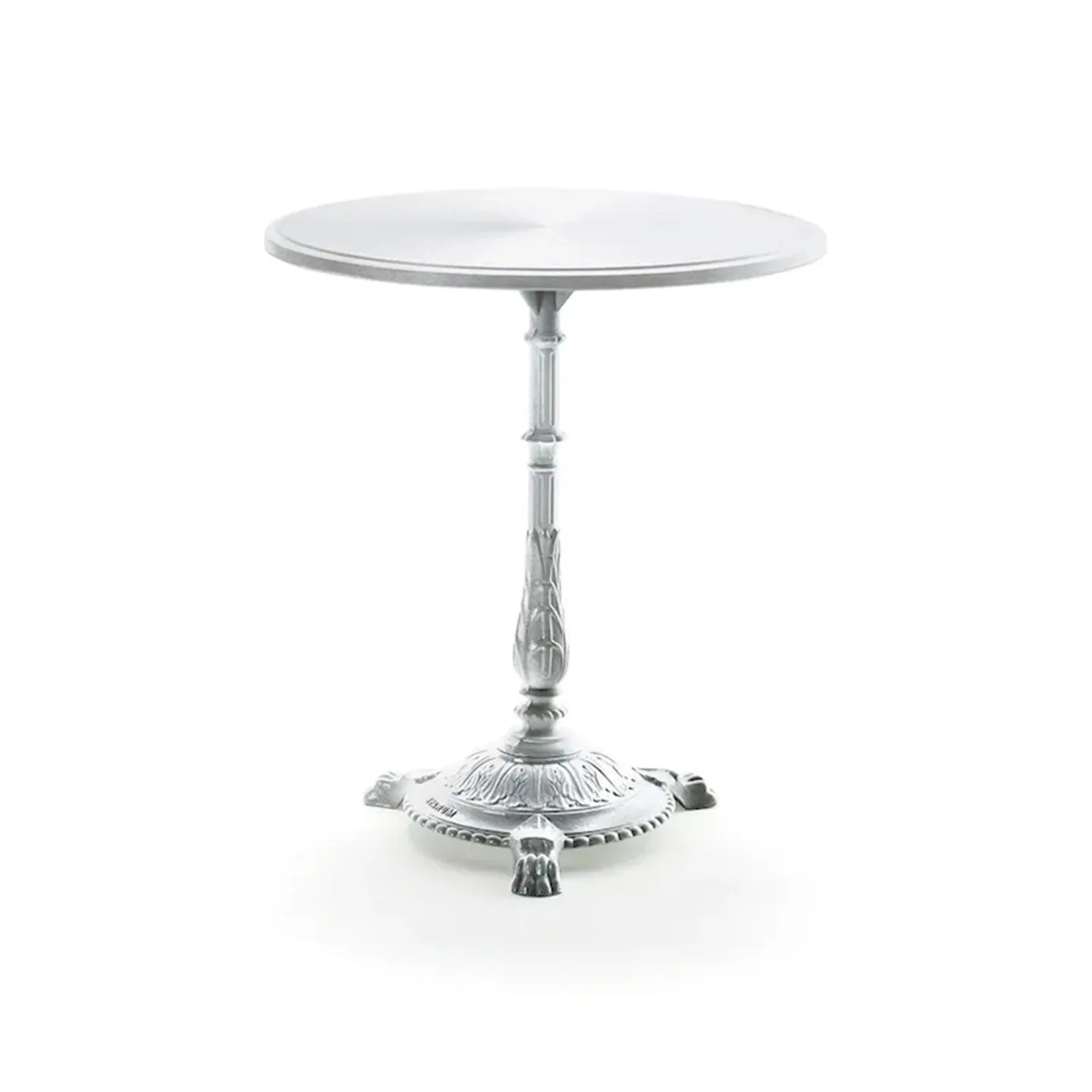 Byarums Bruk - Bord Classic Café Ø65 cm 3-tass – Natur gjuten/Natur (Rå Aluminium) - Matbord utomhus