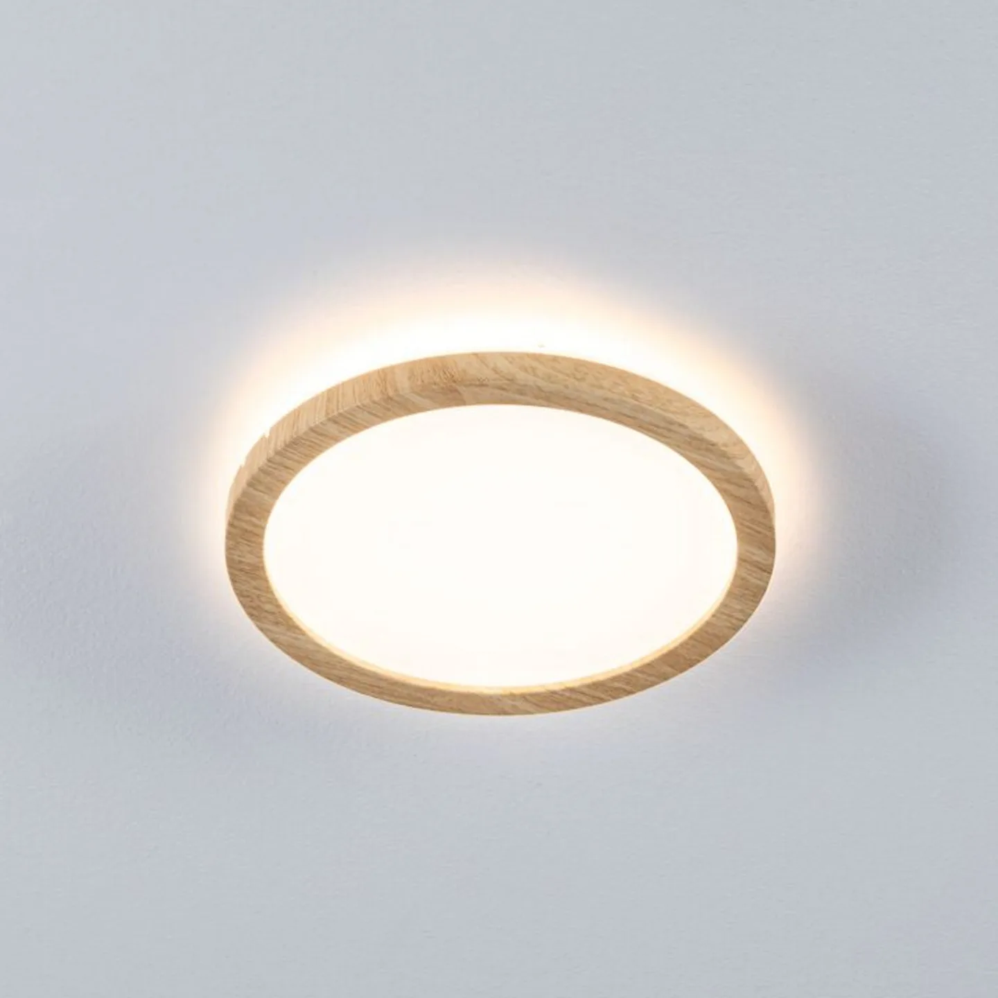 Atria Shine LED-Panel Ø19cm holz IP44 3000K an/aus Paulmann - Arbeitszimmer / Büro - Modern - Kunststoff - Einflammig