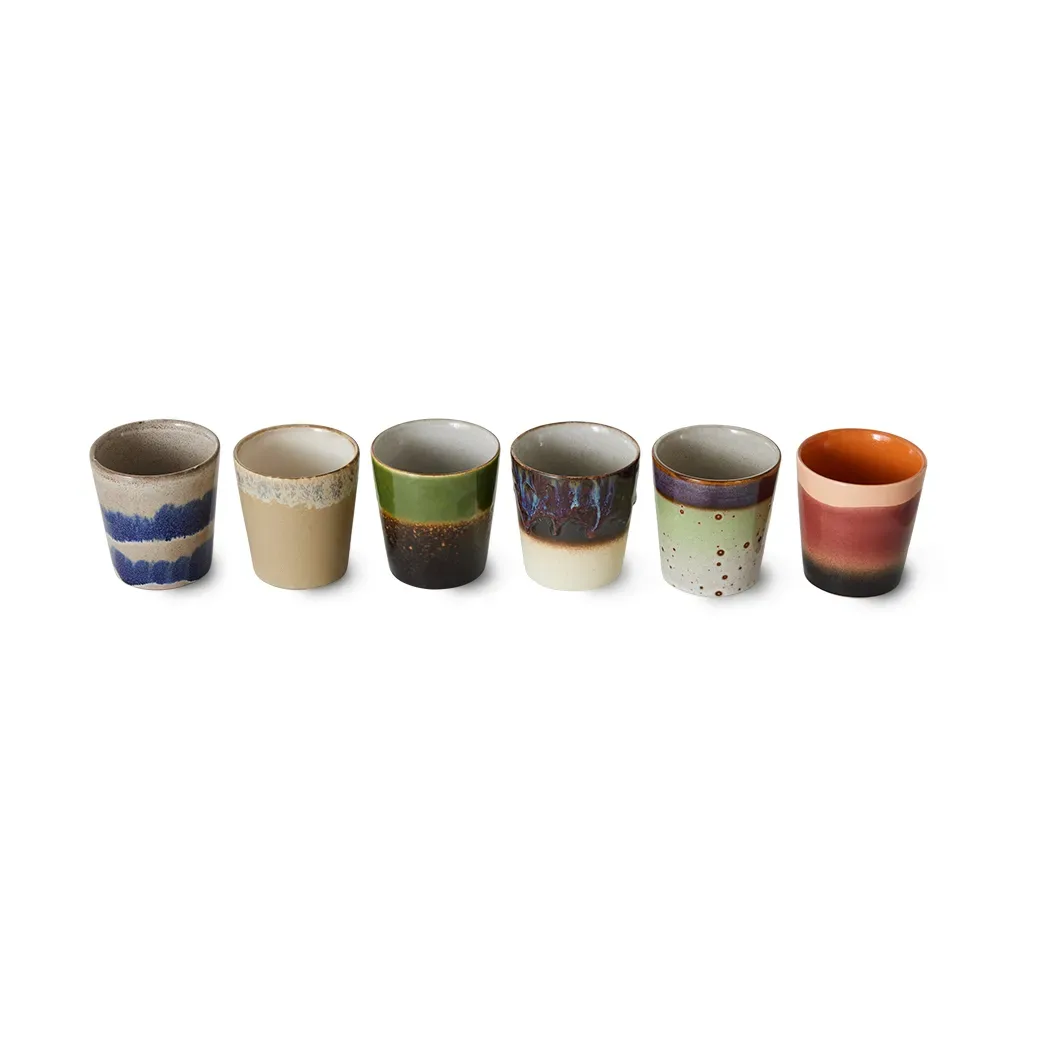 HKliving 70's Tasse 6er Pack Grounding