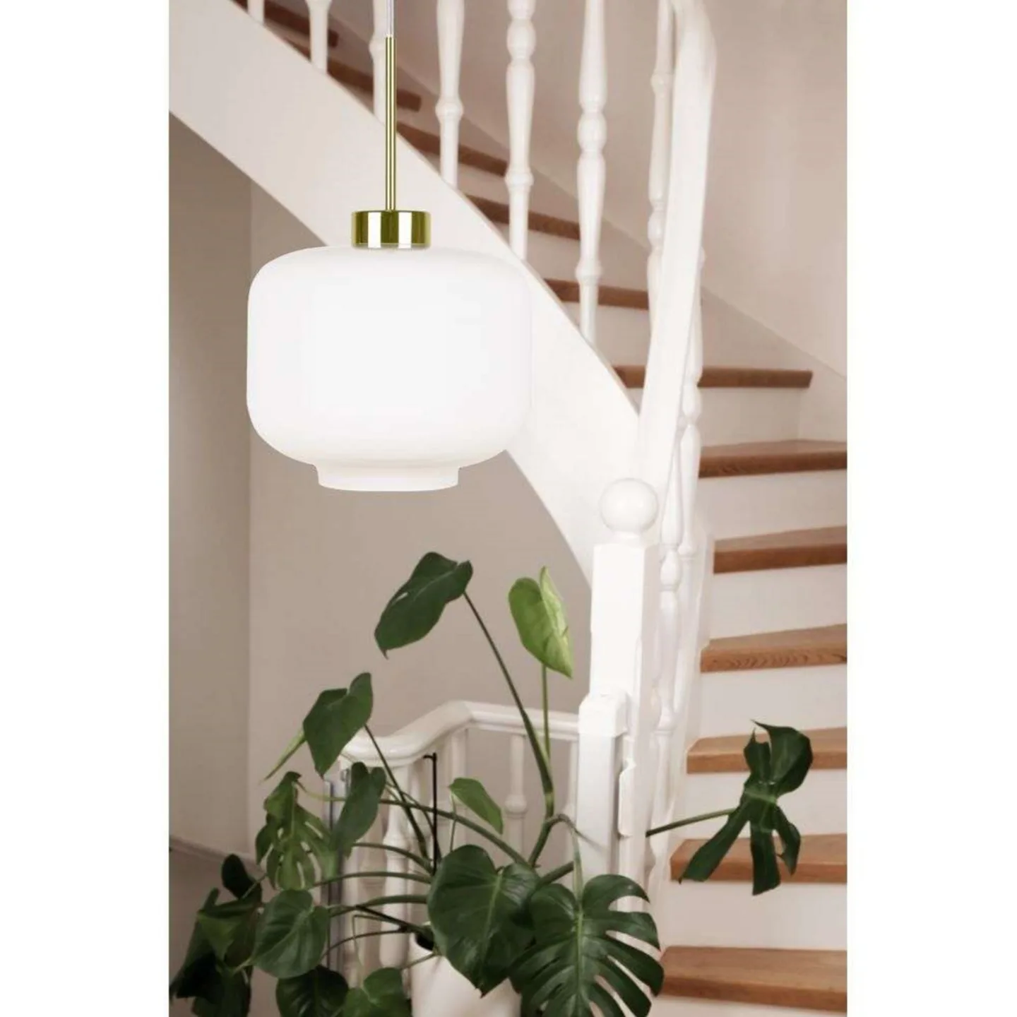 RitzPendelleuchte White/Brass - Globen Lighting - Esszimmer - Glas
