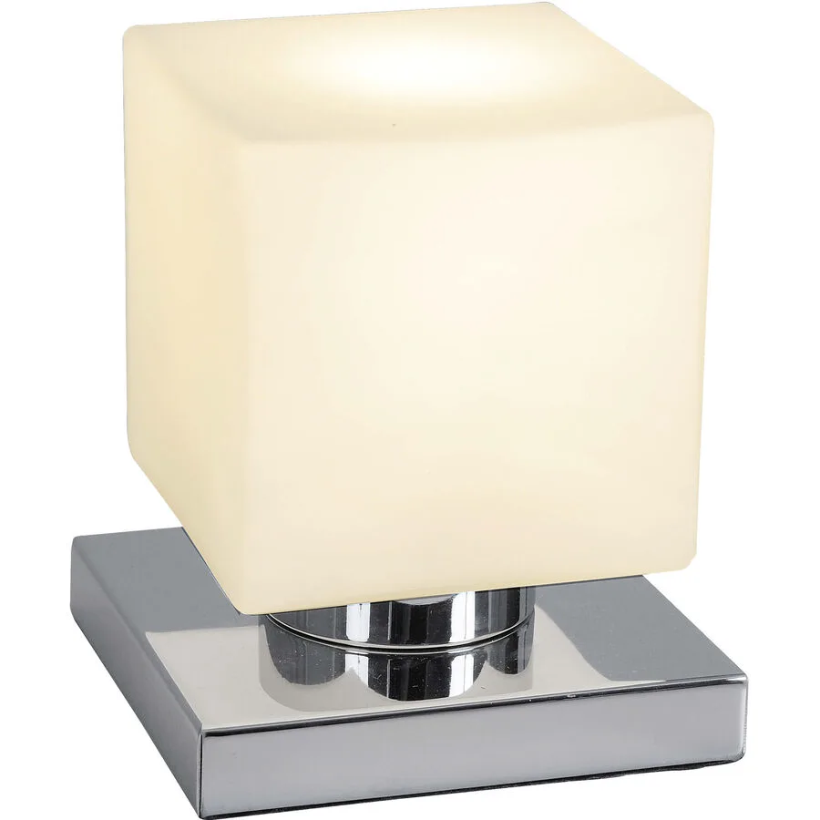 Tischlampe Zerra+ Weiss/Silber Glas/Metall 12 cm 14 cm - Farbe: Weiss, Silber - LED - Lichtfarbe: Extra warmweiss