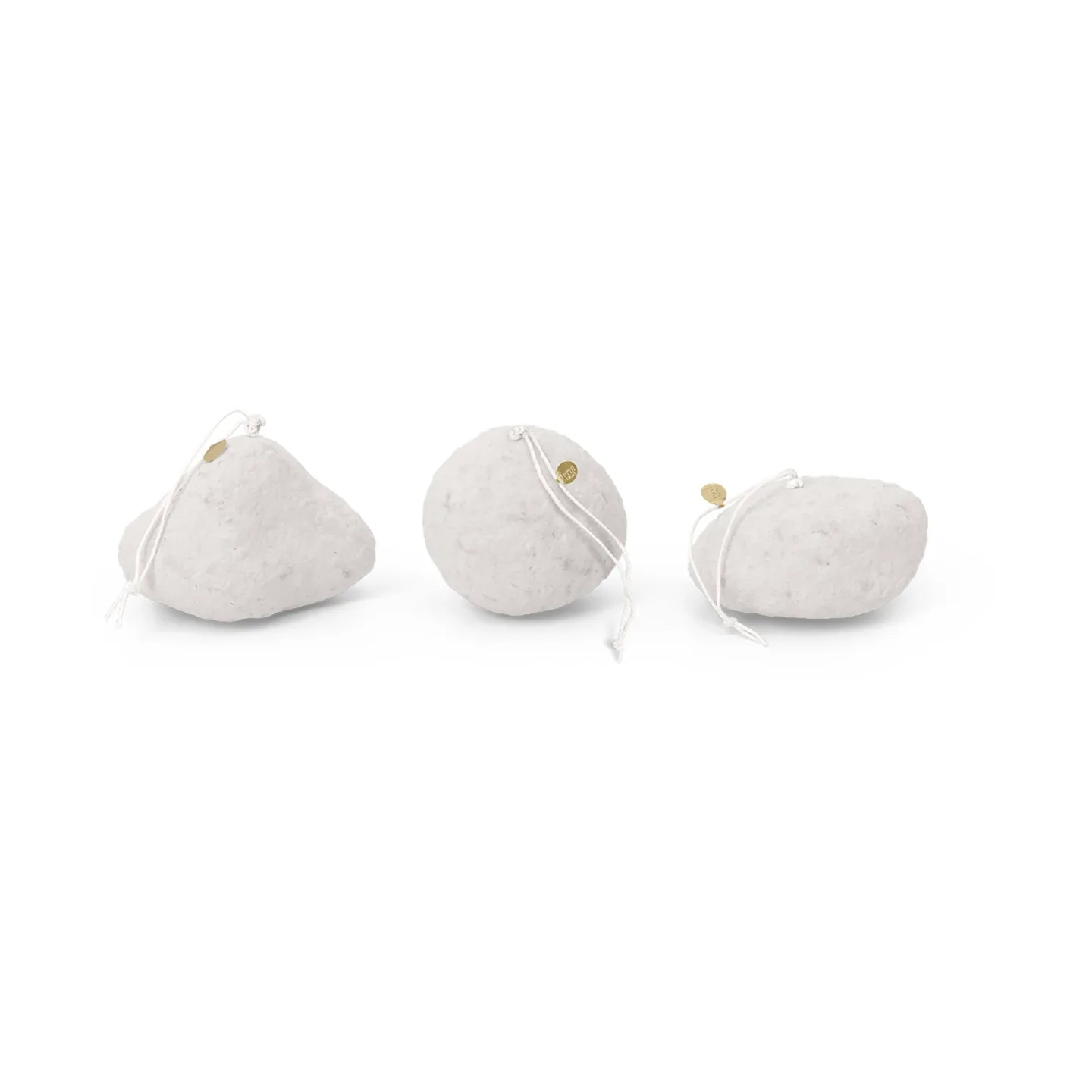 Ferm Living Snowball ornaments julgranshänge 3 delar White