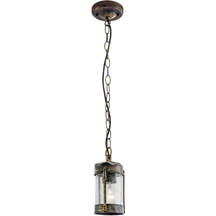 Deckenlampe aussen Taverna Gold/Schwarz 11 cm 21 cm - Farbe: schwarz-gold - Material: Siluminguss/Glas