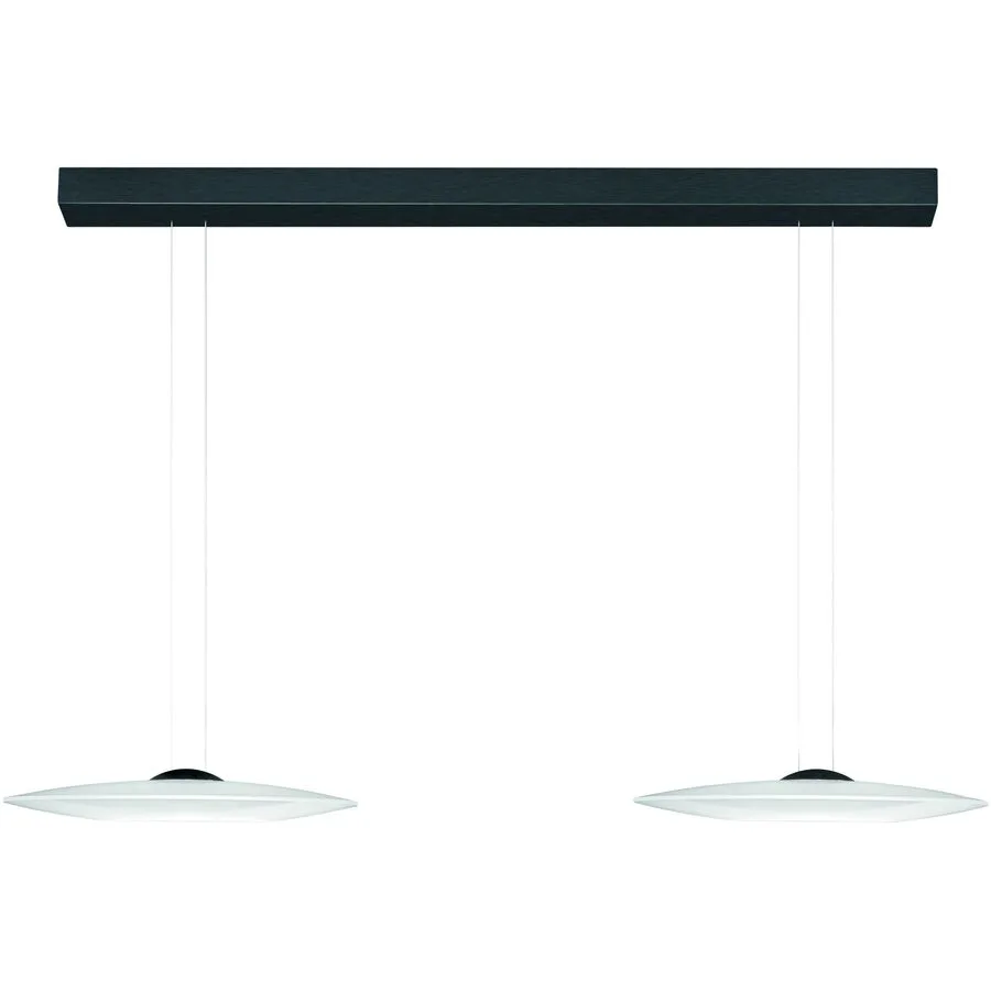 Designer-Pendellampe Bankamp DISC anthrazit 2-flammig - Farbe: Anthrazit eloxiert - LED - Lichtfarbe: Extra warmweiss - Material: Aluminium/Stahl -